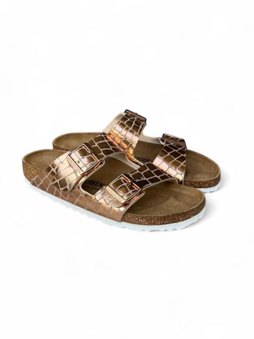 Birkenstock Arizona Gator Gleam Copper Metallic Sandals EU 40 Women’s 9 Narrow